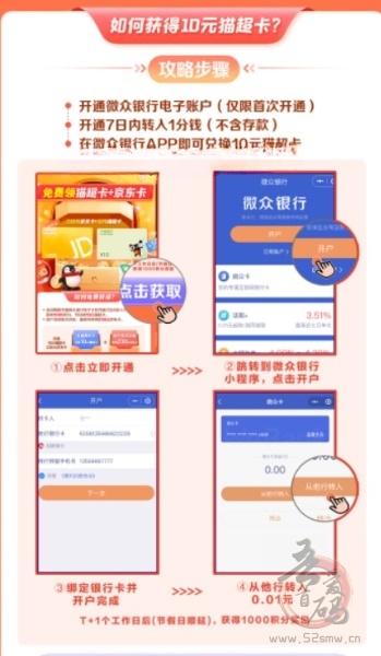 微众银行开通电子卡 积分兑10元猫超卡+京东卡插图1