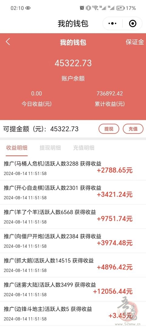 【微信小游戏广告分成】项目,手机零撸+代理模式,无需养鸡 一元可提秒到-首码项目网