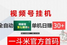 一斗米:视频号挂机点赞/关注,轻松赚取收益-首码项目网