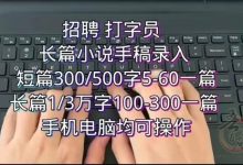 无门槛打字录入搬砖——大微小说打字任务平台-首码项目网