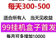 99盒子:无需人工点赞关注,助你轻松赚钱的致富神器-首码项目网