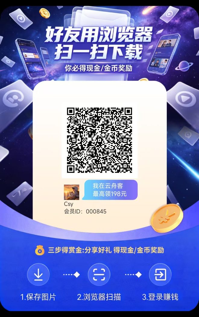 新台子云舟客：今天新出零撸广告赚，单机每天二十加-首码项目网