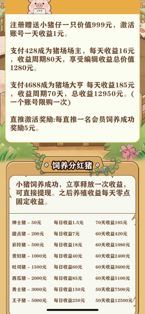 最新首码刚出好运养猪场对接大力扶持，下单立返提米秒到-首码项目网
