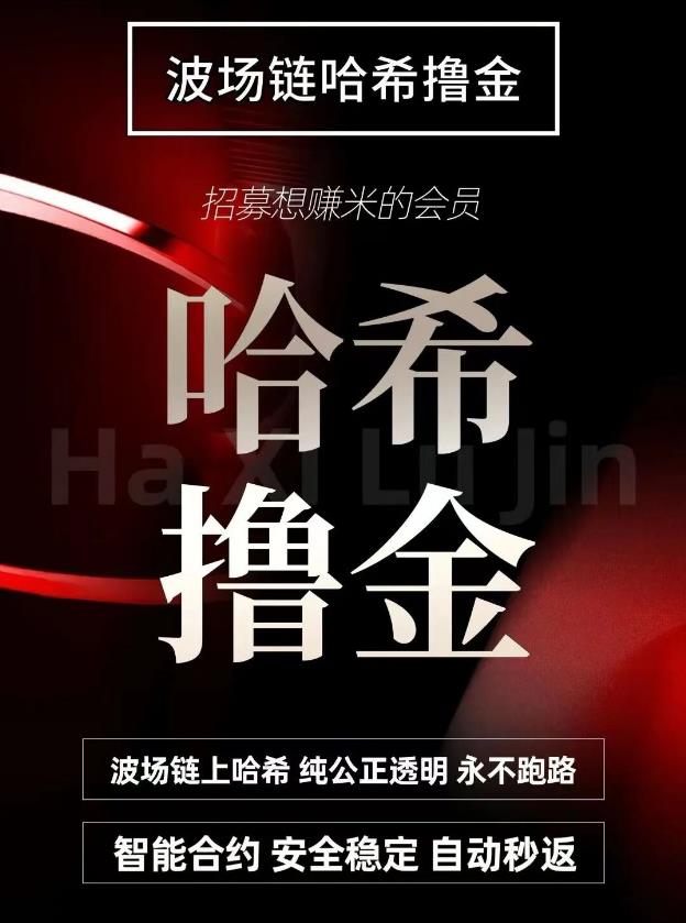 哈希撸金链上公正透明，24小时挂机管道收益，哈希打金带你致富！