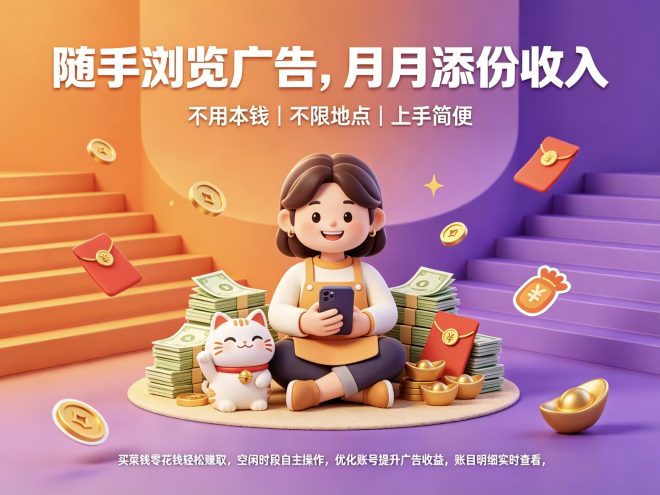首码趣享：纯零撸看页面广告长期稳定-首码项目网
