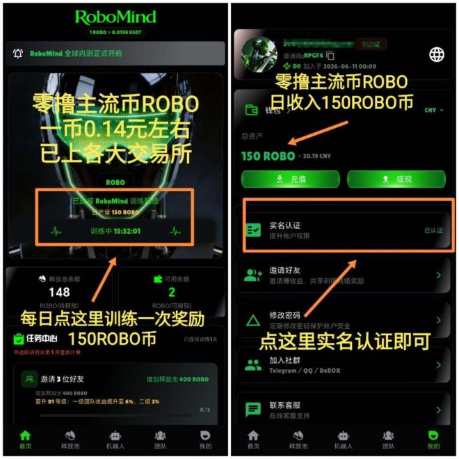 首码，零撸主流币ROBO，一币0.14元，已上各大交Y所-首码项目网
