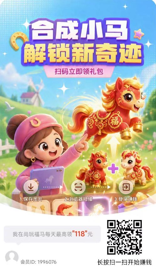尚玩福马:零撸合成看广告玩法,保底收益高放水中,日入几十块-首码项目网