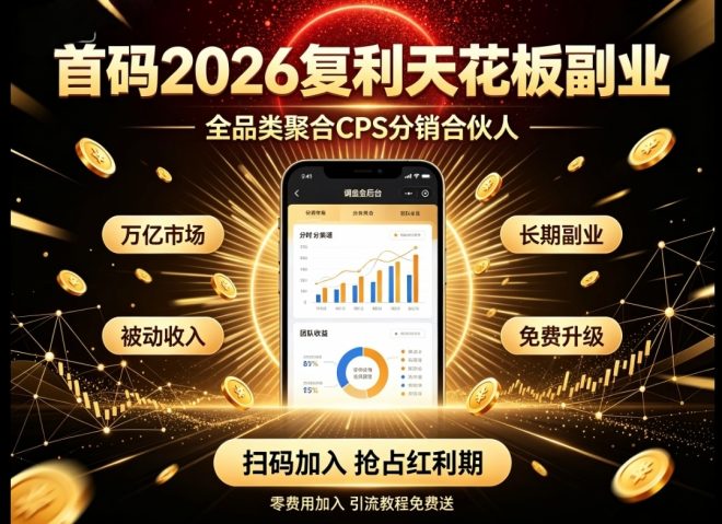 福象全域生态首码:2026复利天花板副业全品类CPS分销合伙人,万亿赛道无限裂变躺赚被动收入-首码项目网