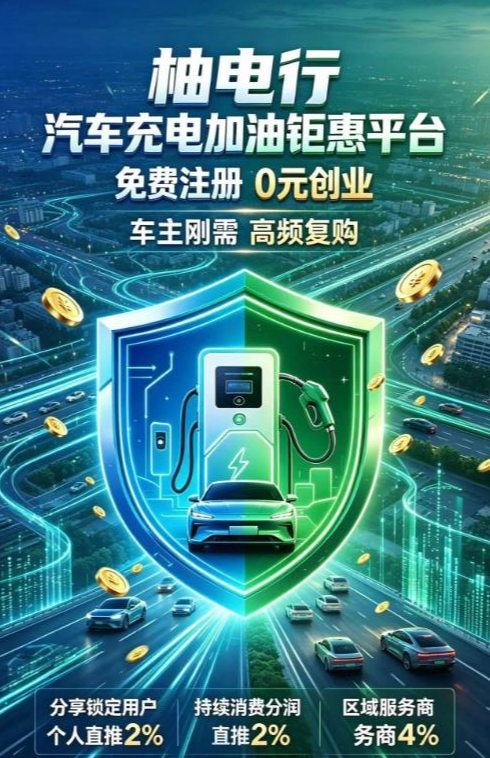 柚电行:最稳管道式创业项目,新能源充电万亿市场,车主刚需赛道!-吾爱首码网